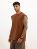 Oversized Cut Off Sleeve T-Shirt | Rust