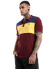 Maroon Colour Block Polo T-Shirt