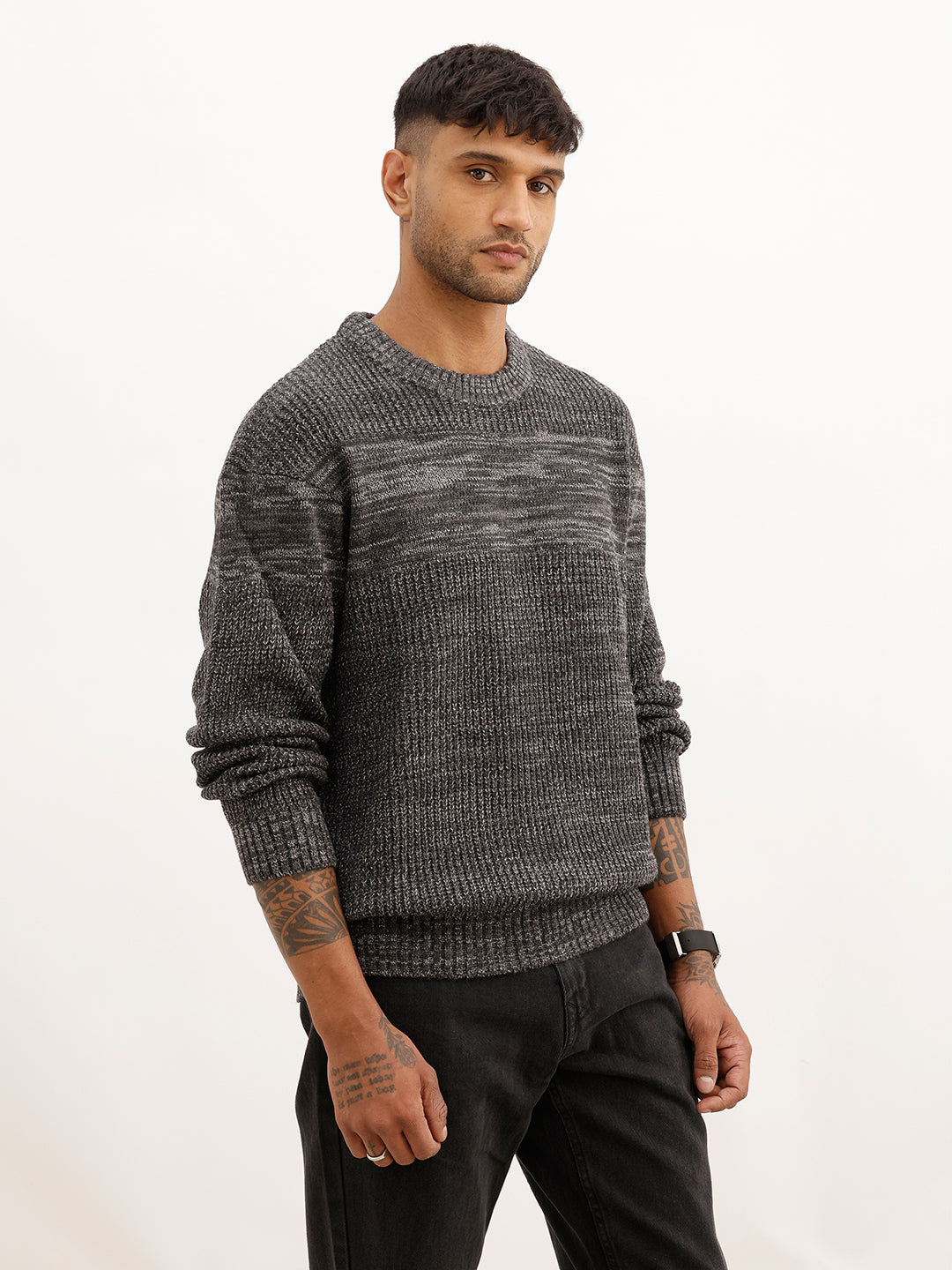 Oversized Fit Knited Sweater | Dark Grey