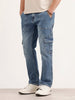 Relaxed Fit Cargo Denim Jeans | Blue