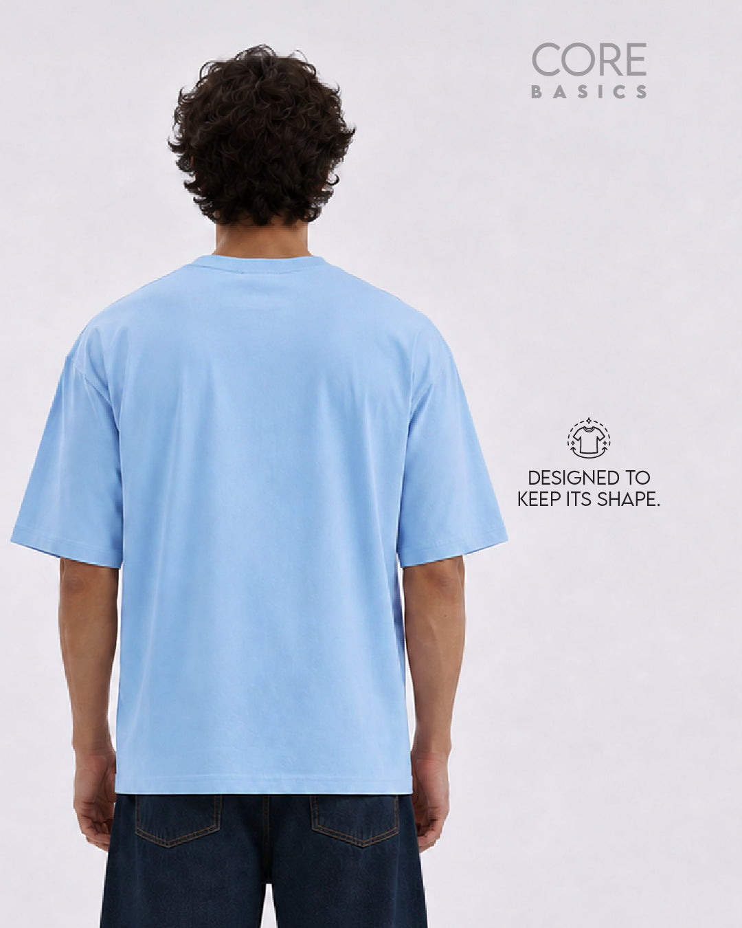 Core Basics Oversized Fit T-Shirt | Essential | Light Blue | WTS01HSSL1312W