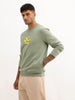 Comfort Fit Placement Printed Sweatshirt | Green