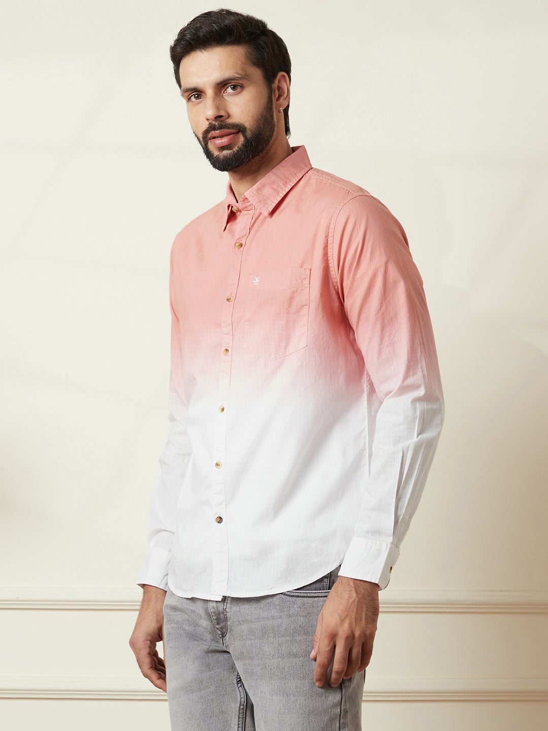 Washed Slim Fit Shirt in Pink