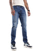 Classic Dark Blue Twill Denim Jeans