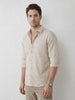 Slim Fit Gingham Checkered Shirt | Beige