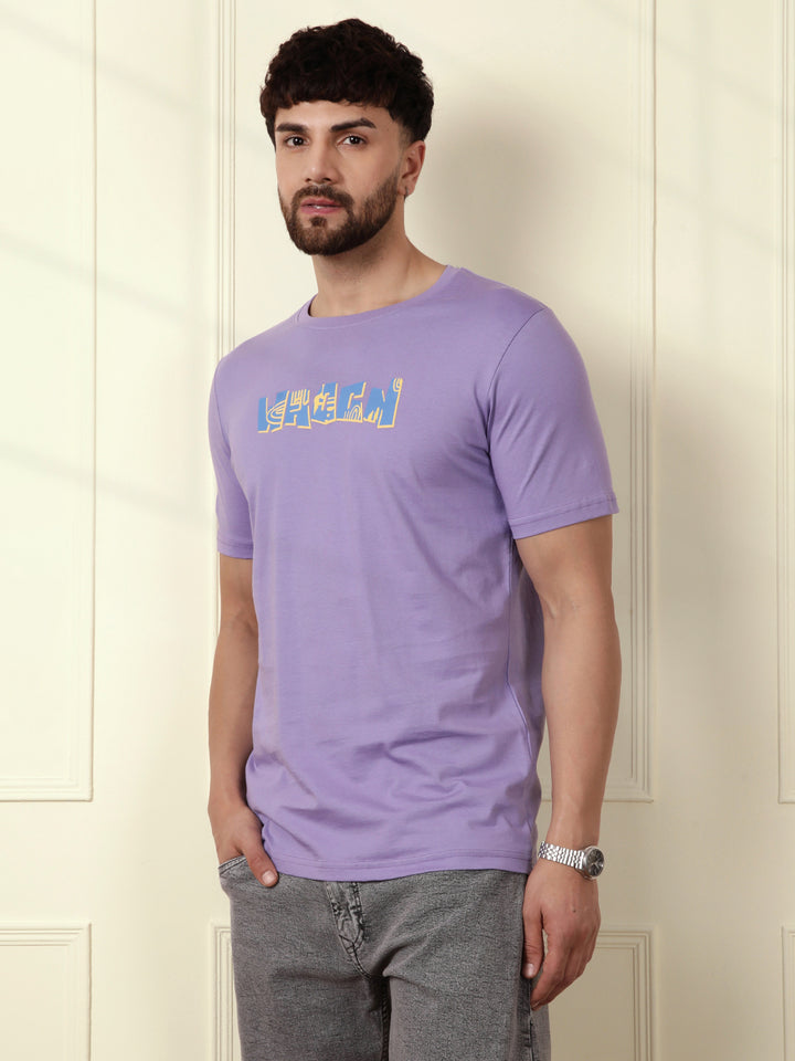 Puff Printed Slim Fit T-Shirt | Lavender