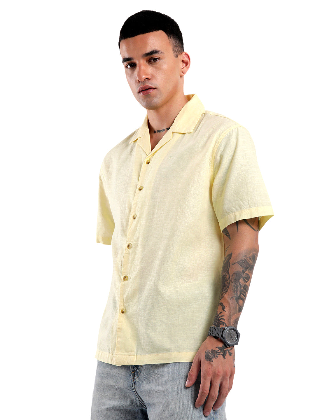 Yellow Sunshine Resort Collar Shirt