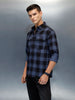 Men's Casual Oversized Fit Checkered Pattern Shirt | Blue