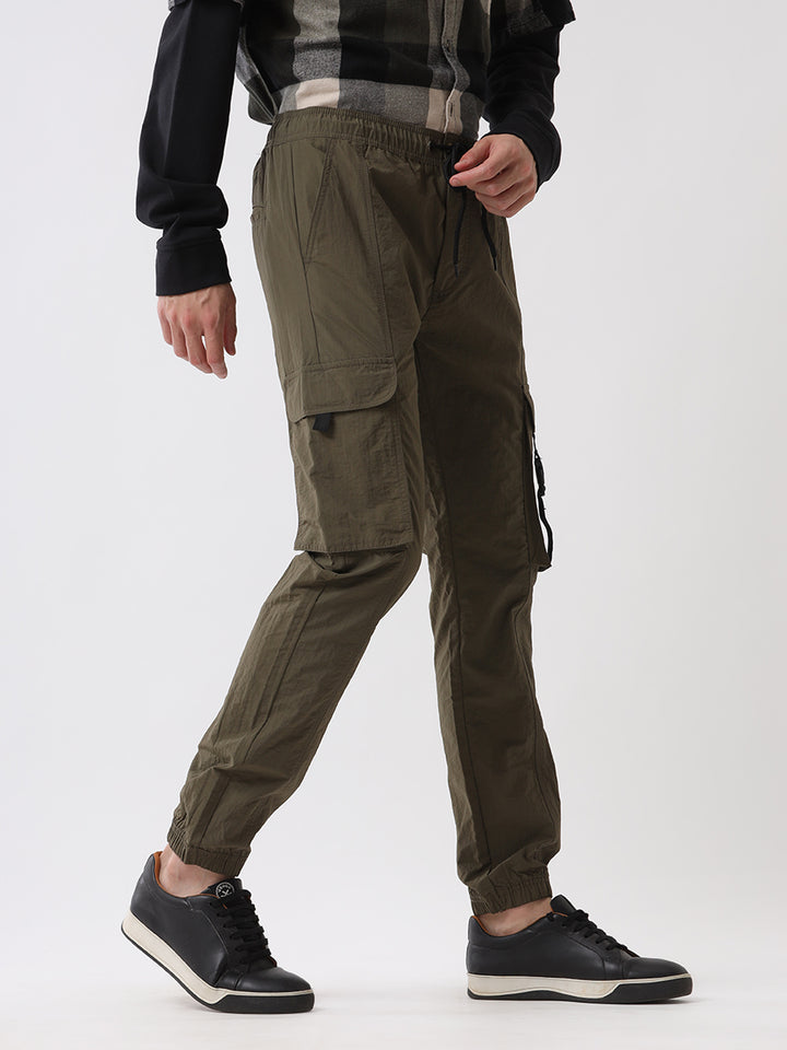Olive Stride Drawstring Cargo Jogger