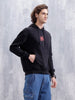 Graffiti Patch Oversized Brushed Fleece Hoodie | Black