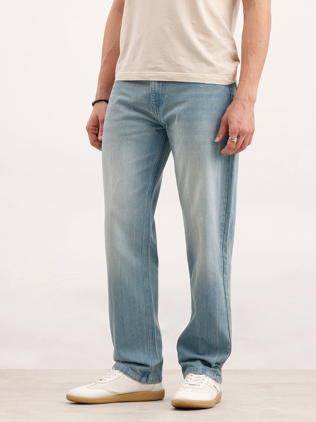 Anti Fit Faded Denim Jeans  | Light Blue