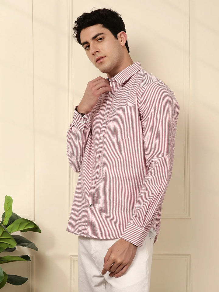 Classic Striped Shirt in Red