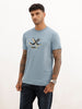 Slim Fit Foil Printed T-Shirt | Blue | WTS02HSSL1051S
