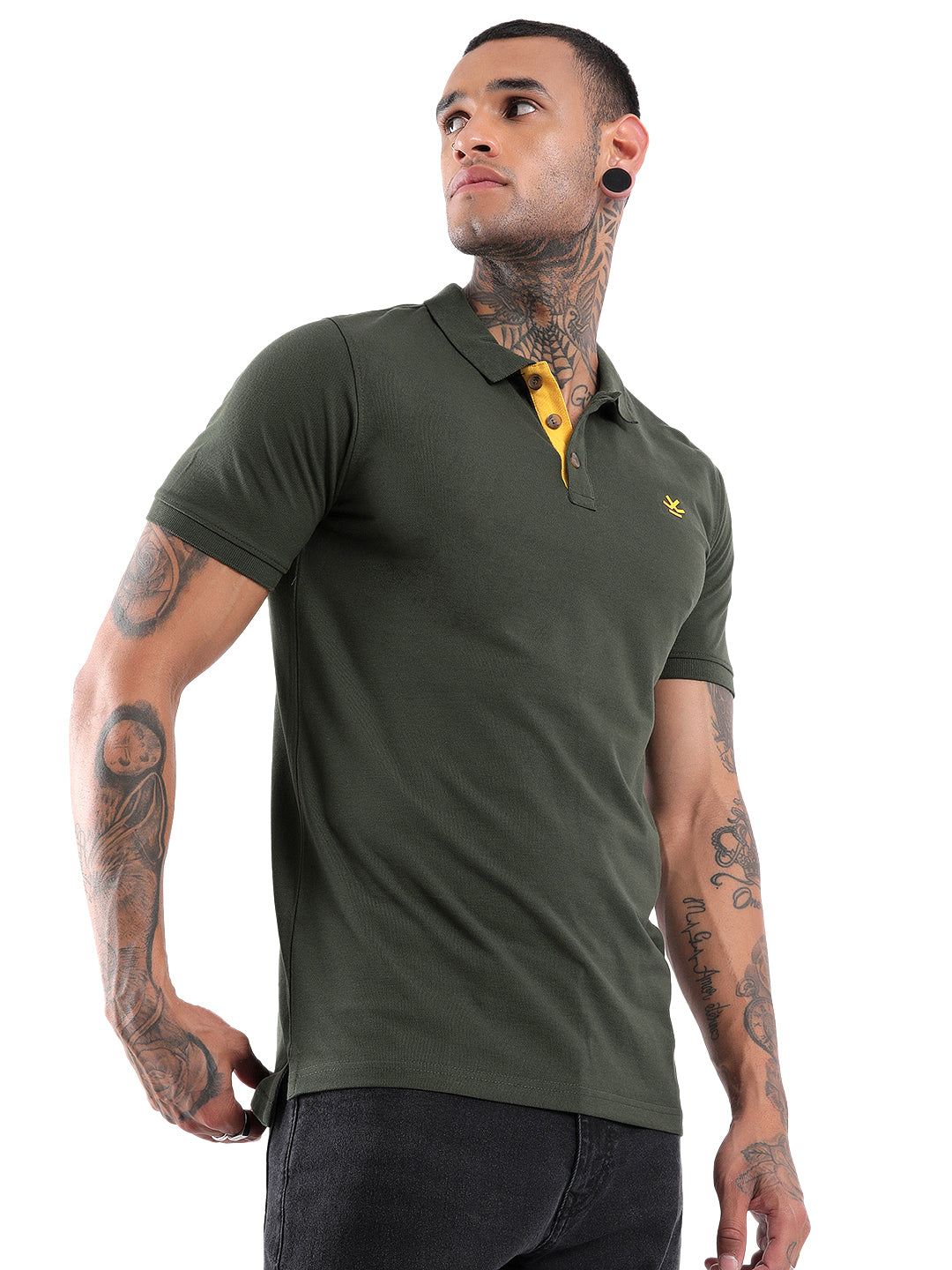 Olive Basic Polo T-Shirt