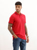 Slim Fit Tipping Collar Polo T-Shirt | Red