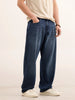 Loose Fit Faded Denim Jeans | Blue