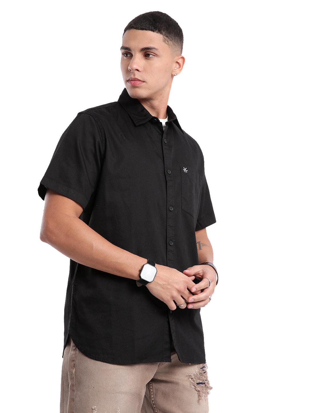 Bold Smart Casual Black Shirt