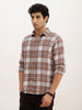 Slim Fit Checkered Full Sleeve Shirt | Olive