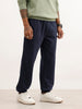 Solid Relaxed Fit Patch Detail Jogger | Navy Blue