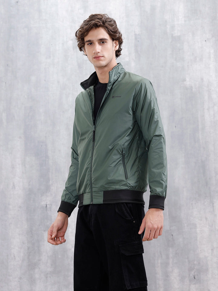 Classic Zip-Up Casual Jacket For Men | Green