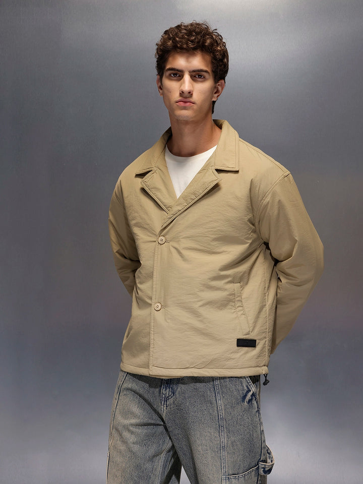 Men's Oversized blazer Style Nylon Jacket  |  Khaki