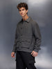 Classic Grey Button-Down textured jacket | Grey