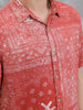 Fluid Viscose Shirt With Distressed Aop | Red