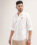 Slim Fit Placement Printed Shirt | White
