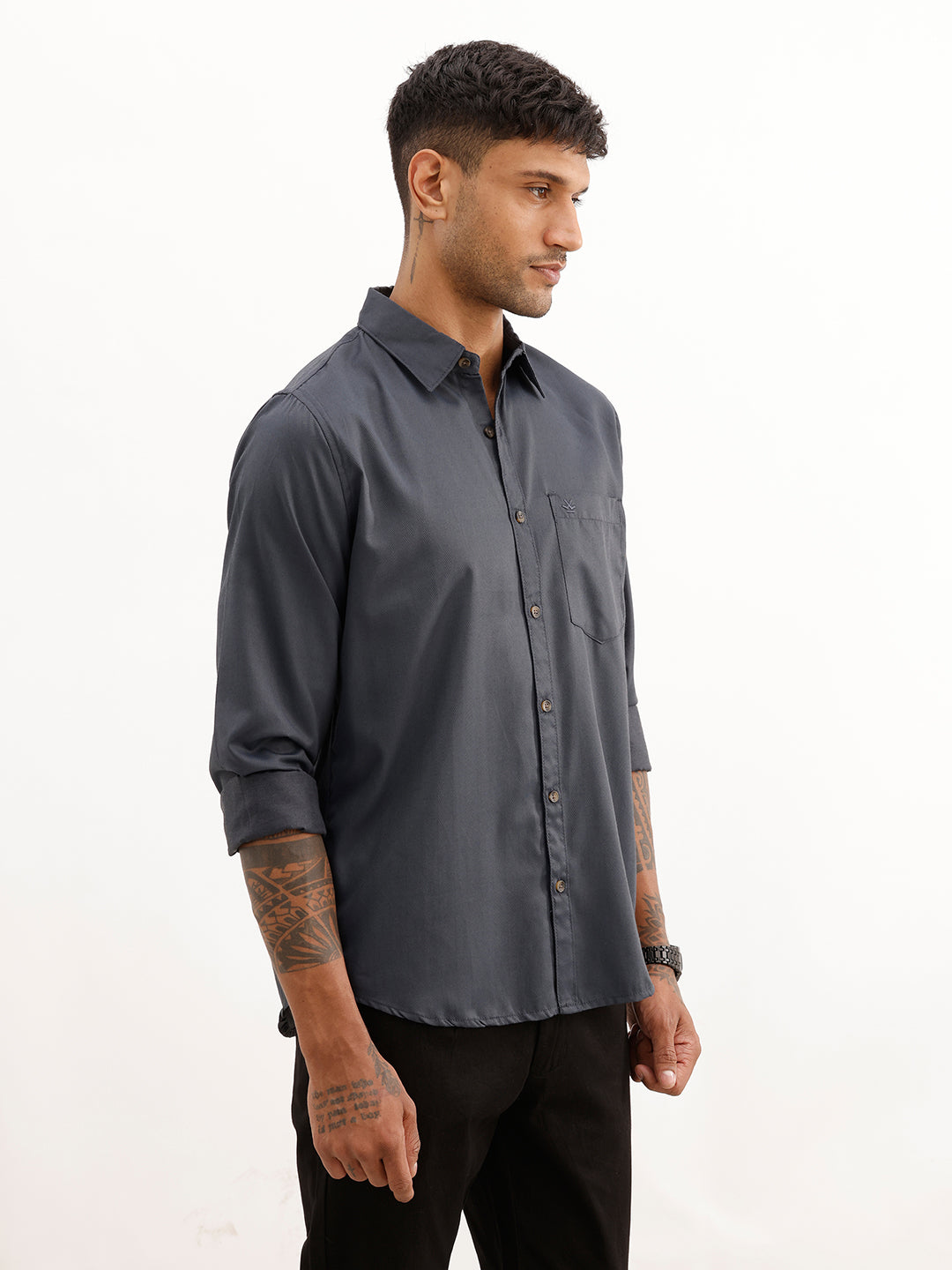 Classic Regular Fit AOP Shirt | Dark Grey