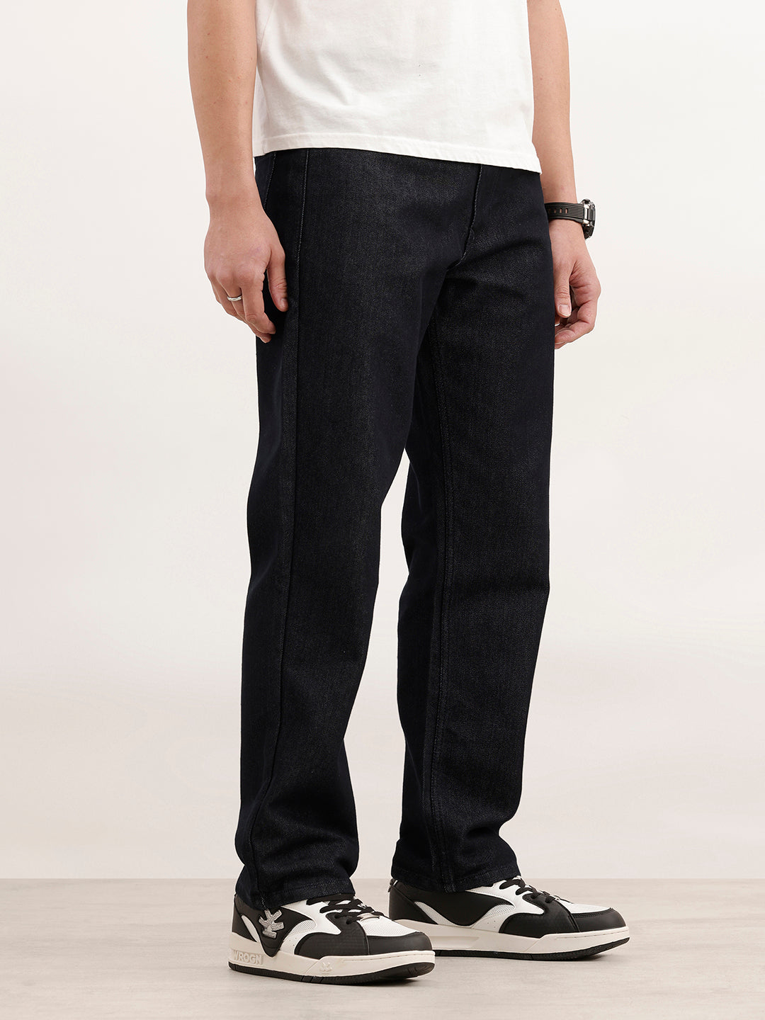 Solid Anti Fit Denim Jeans | Dark Blue