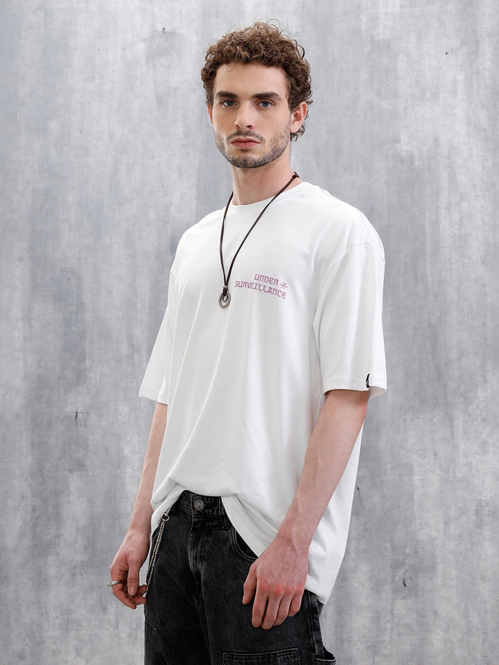 Under Surveillance Oversized Fit T-Shirt | White