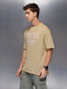 Men’s minimal statement graphic tshirt | Beige