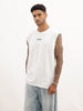 Solid Cut Off Sleeves T-Shirt | White