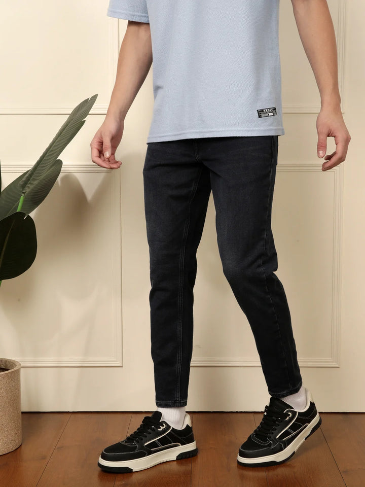 Solid Dark Blue Skinny Fit Denim Jeans