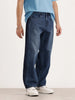 Loose Fit Cut & Sew Denim Jeans | Blue