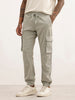 Straight Fit Cargo Joggers | Light Green