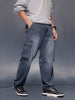 Charcoal loose Fit Cargo Denim | Grey