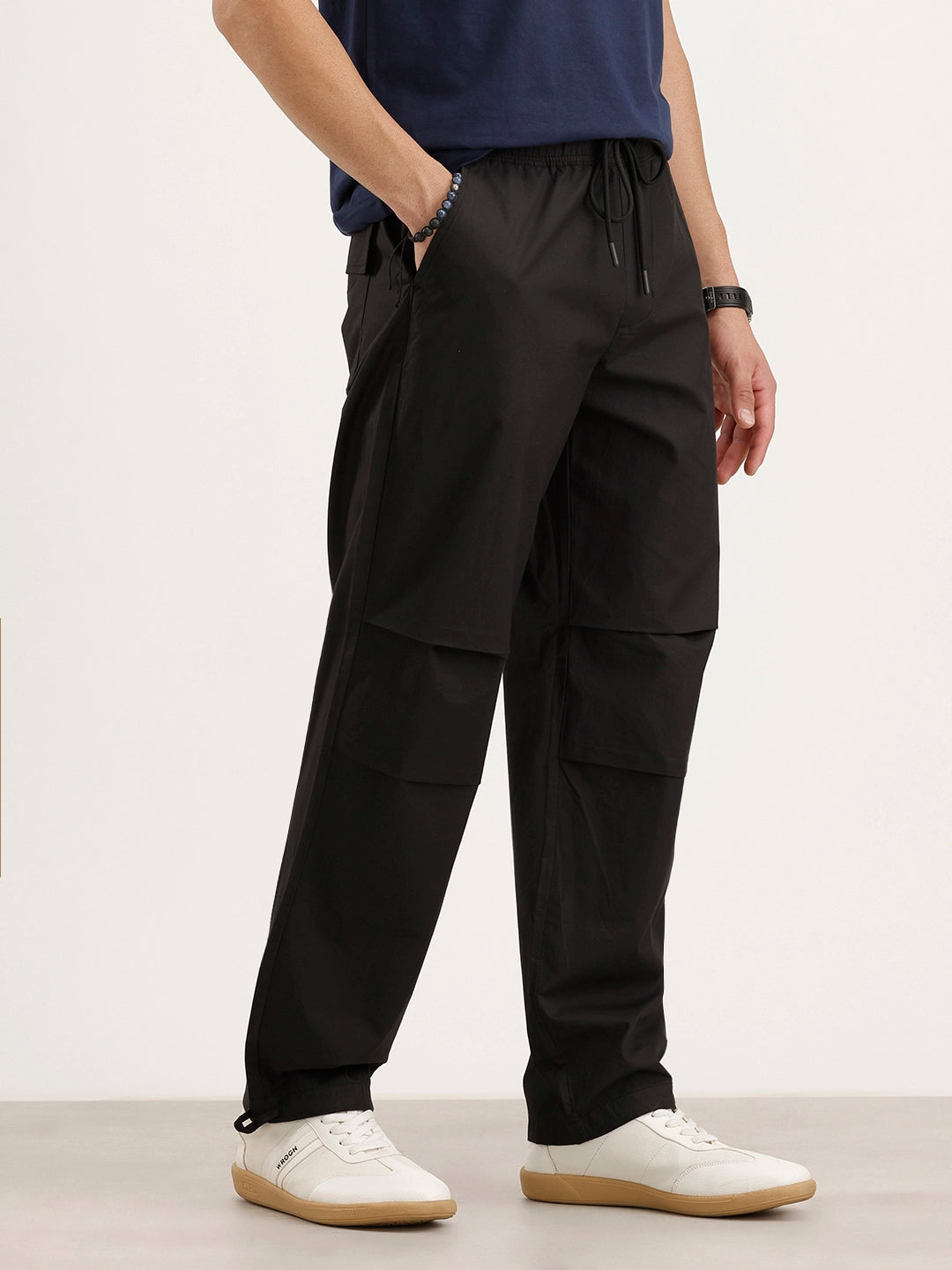 Loose Fit Parachute Trouser | Black