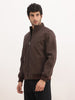 Solid Slim Fit Zipper Jacket | Tan