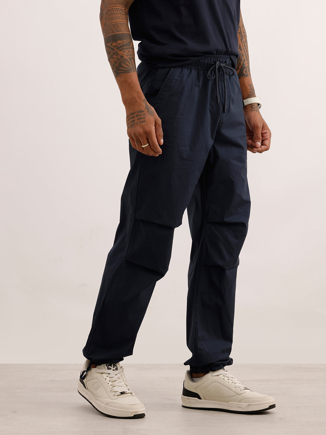 Classic Solid Loose Fit Trousers | Dark Blue | WWTR4019M