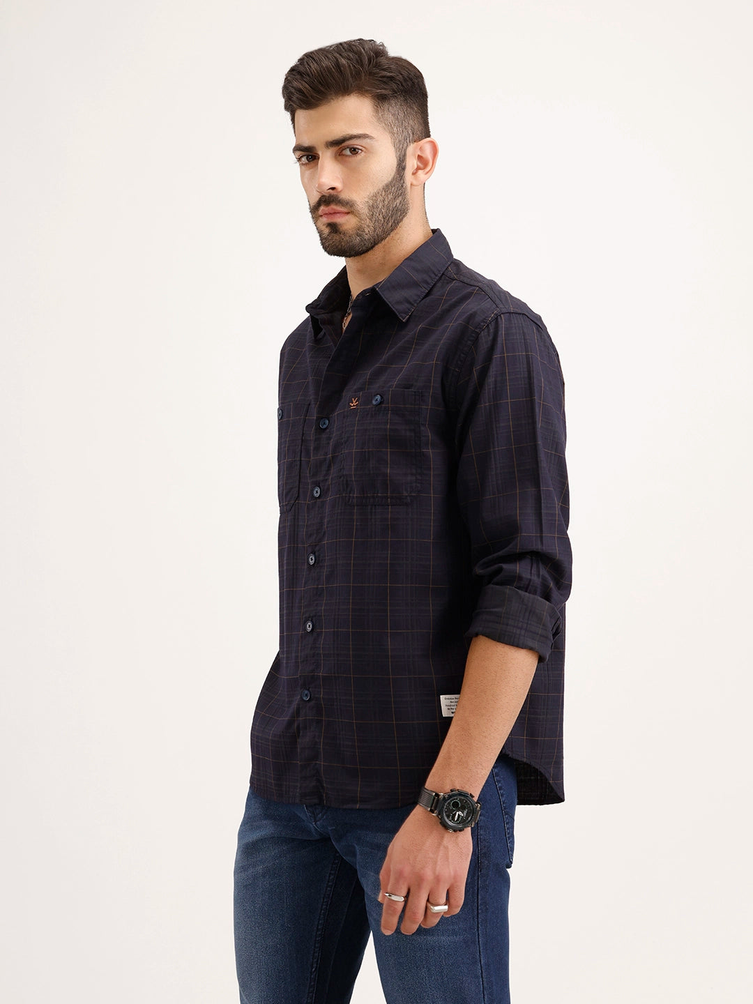 Comfort Fit Double Pocket Shirt | Blue