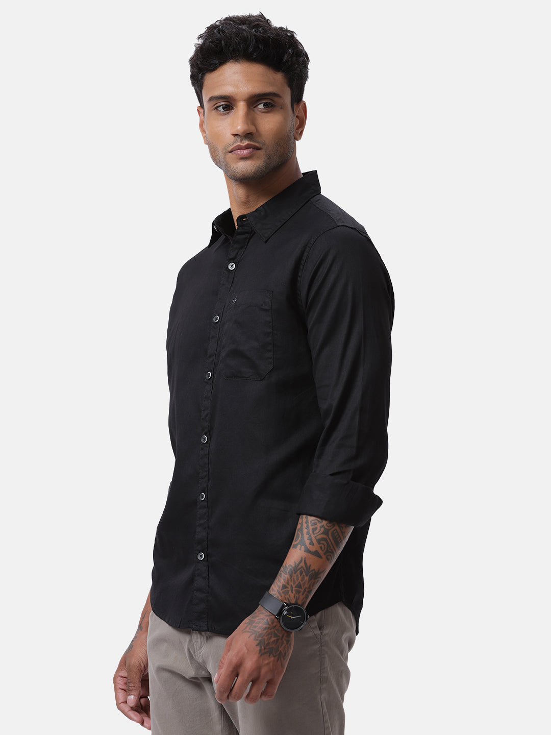 Jet Black Solid Shirt