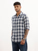 Classic Slim Fit Checkered Shirt | Navy Blue