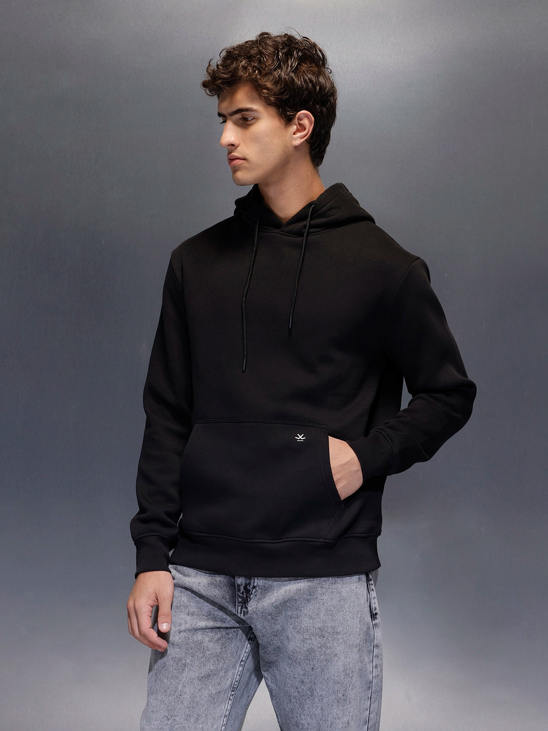 Men's Comfot Fit Graphic Print Hoodie  |  Black