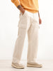 Solid Loose Fit Cargo Trouser | Beige