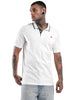 Solid White Tipped Collar Polo