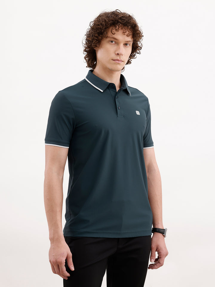 Slim Fit Tipping Collar Polo T-Shirt | Teal