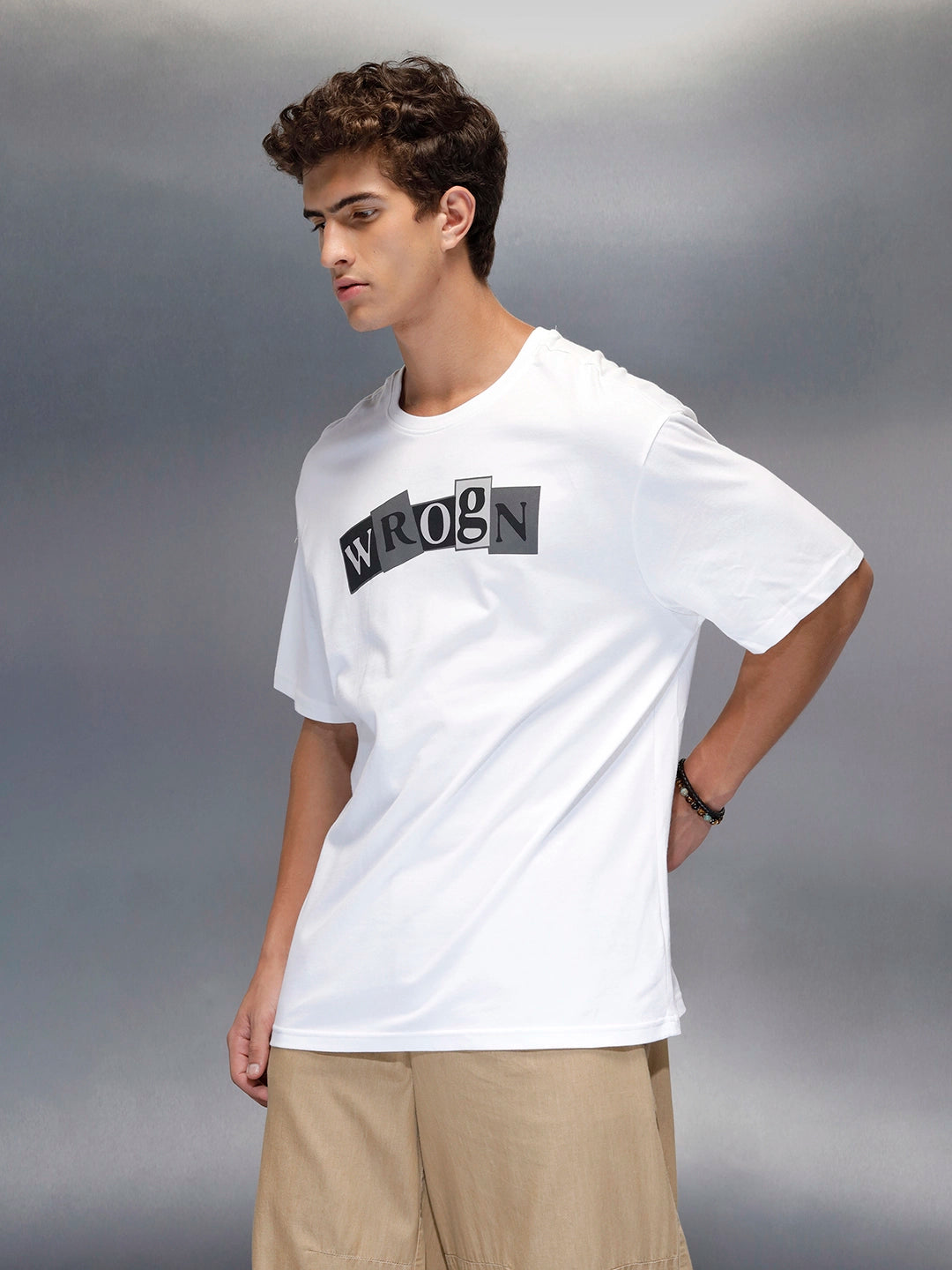 Men's casual oversize graphic t-shirt | White