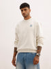 Oversized Puffer Back Printed Sweatshirt | Off White | WSS02FSOS7032S
