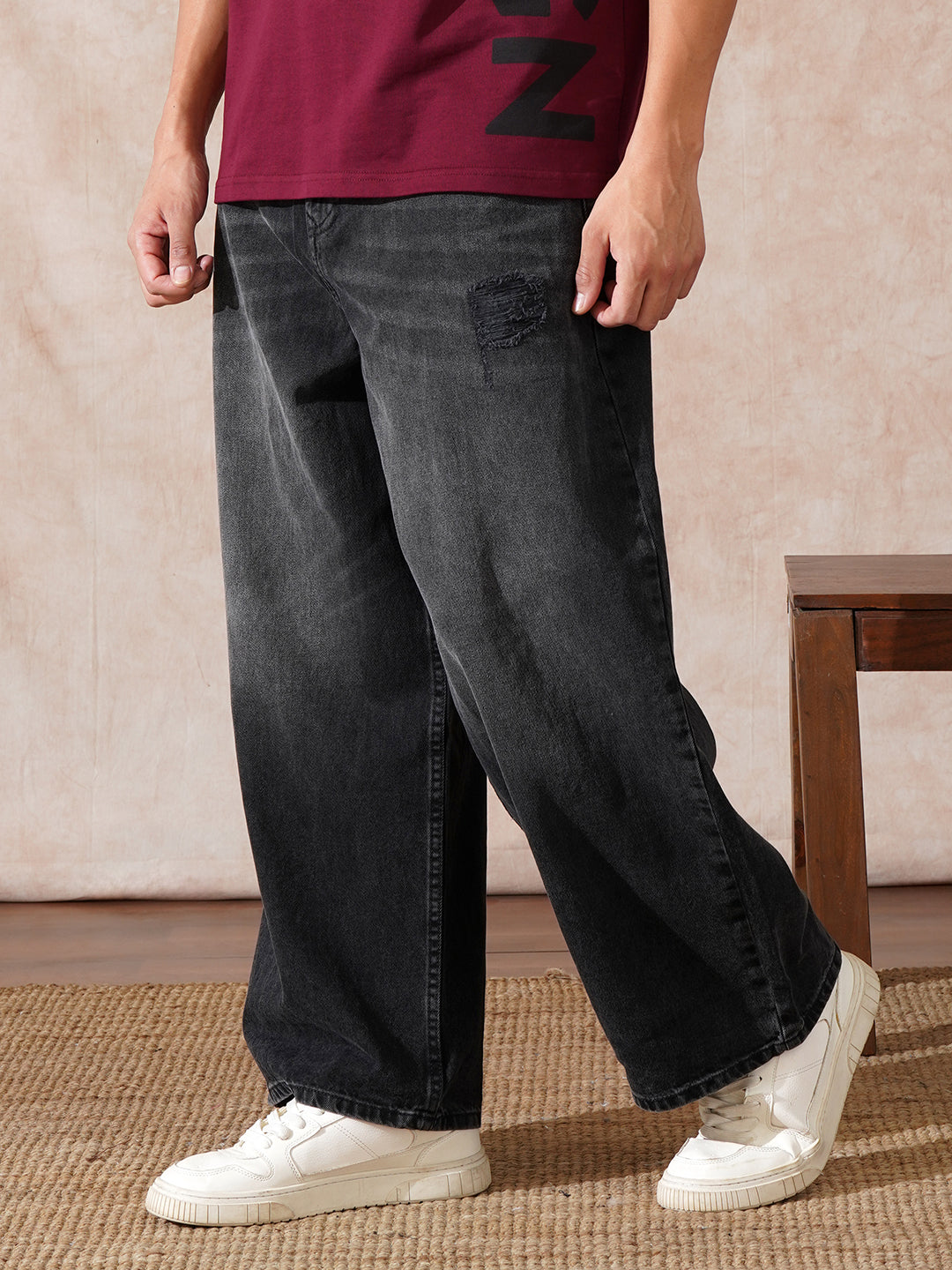 Casual Baggy Fit Jeans Dark Grey